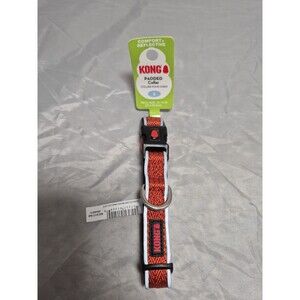 KONG Comfort Weave Reflective Padded Dog Collar SMALL- Orange- Neck 10-14” - NEW